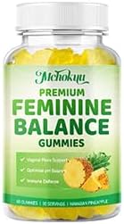 Premium Feminine Balance Gummies for Women pH Balance Support & Immune Health, Sugar Free, Non-GMO, Vegan, Gluten-Free - 60 Pineapple Gummies, 30 Servings