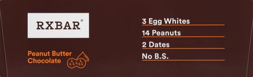RXBAR Protein Bars, Protein Snack, Snack Bars, Peanut Butter Chocolate, 22oz Box (12 Count) (Pack of 2)