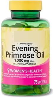 SEDLAV (2 Pack) Evening Primrose Oil Women's Health Dietary Supplement Softgels, 1000 mg, 75 Count Sticker