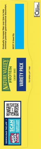 Nature Valley Protein Bars, Gluten Free Chewy Granola Snack Bars, 10g Protein, Peanut Butter Dark Chocolate, Salted Caramel Nut, Peanut Almond Dark Chocolate, 21.3 oz Box, 15 Count (Pack of 2)