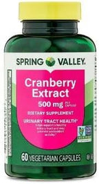 Spring Valley Cranberry Extract Vegetarian Capsules, 500mg, 60 Count + Dri Store Sticker.