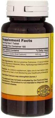 Nature's Blend Oyster Shell Calcium 500 mg Tablets - 100 ct, Pack of 2