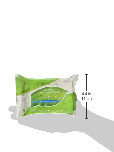 Organyc - 100% Organic Cotton Intimate Wet Wipes, No Parabens, Alcohol, or Chlorine -, White, 20 Count (Pack of 3) (ORGWW1A)