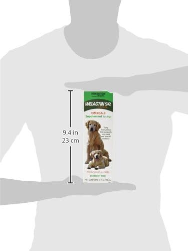 Nutramax Welactin Omega 3 Fish Oil for Dogs,Skin and Coat Health Supplement,Plus Joint,Immune,Kidney,and Brain Support,Premium Omega 3 Fatty Acids,for Dogs,16 Ounce Liquid,(Pack of 2)
