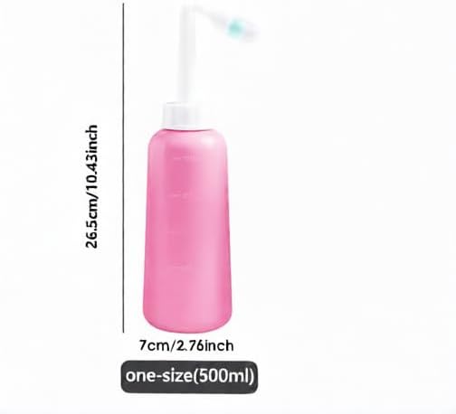 Peri Bottle for Postpartum Care 500ml – Portable Travel Bidet with Angled Nozzle & Soft Tip, Feminine Hygiene Wash Bottle, Perineal Recovery Essentials, Intimate Cleansing Spray 17oz.