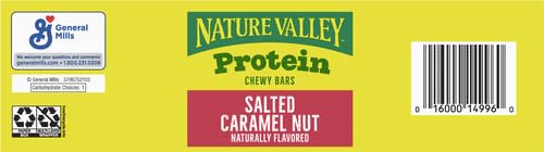 Nature Valley Protein Chewy Snack Bars, Salted Caramel Nut, 15 Bars, 21.3 oz (Pack of 2)