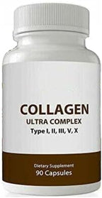 Ultra Premium Multi Collagen Capsules for Men & Women, Pure Hydrolyzed Collagen Peptides, Vitamin Supplement for Hair, Skin, Nails, and Joint Support (Types I, II, III, V, X,) 90 Capsules