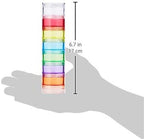 Ezy Dose Weekly (7-Day) Daily Stackable Pill Case, Medicine Planner, Vitamin Organizer Box, Medium Detachable Compartments, Easy to Use, Rainbow Colors, BPA Free