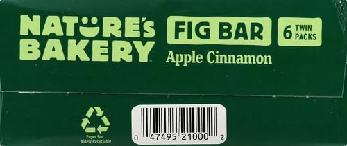 Nature's Bakery Fig Bars, Apple Cinnamon, 2 Oz, 6 Ct (Pack of 2)