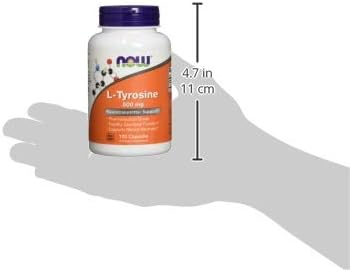 NOW Supplements, L-Tyrosine 500 mg, Supports Mental Alertness*, Neurotransmitter Support*, 120 Capsules (Pack of 2)