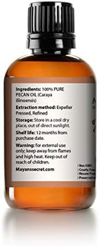 Mayan's Secret Pecan Oil - Face Oil for Women Anti Aging - Best Use for Skin Tightening, Wrinkle Prevention, and Rejuvenating Skin Cells - Protected in Amber Glass Bottle with Dropper - 4 oz