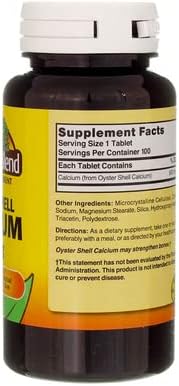 Nature's Blend Oyster Shell Calcium 500 mg Tablets - 100 ct, Pack of 2