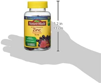 Nature Made Zinc Supplements 30 mg Per Serving, Dietary Supplement for Immune Health and Antioxidant Support, 60 Zinc Gummies, 30 Day Supply, (Pack of 2)