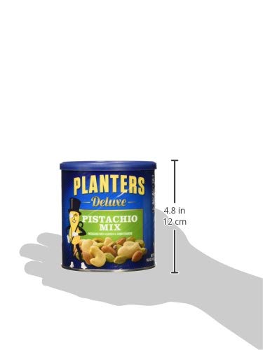 PLANTERS Deluxe Pistachio Mix, Party Snacks, Plant-Based Protein, 14.5 Oz Canister (Pack of 2)