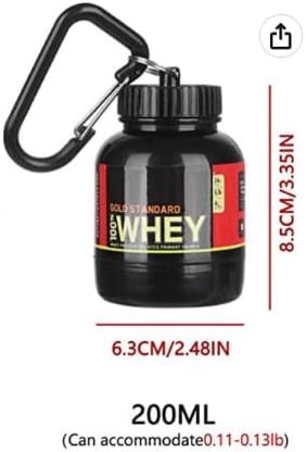 Portable Protein Powder Keychain 200ml 60g Powder Container Bottle Mini Powder Food Pillls Storage Bottle