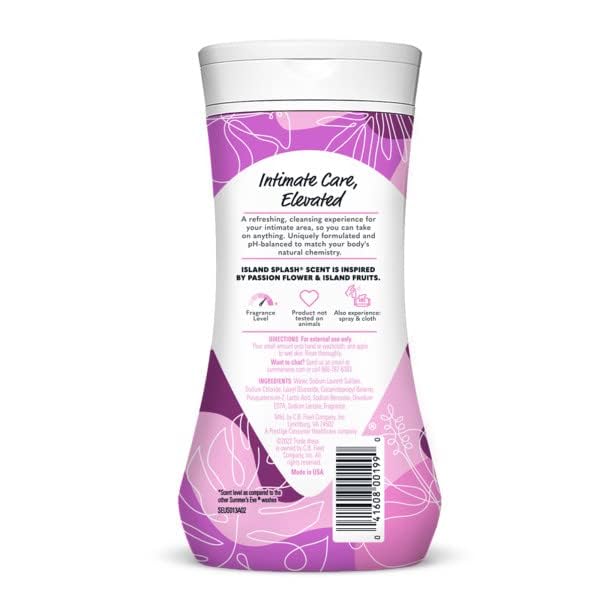 Summer's Eve Island Splash Refreshing Daily Feminine Wash, Removes Odor, pH balanced, 9 fl oz. (Pack of 10)