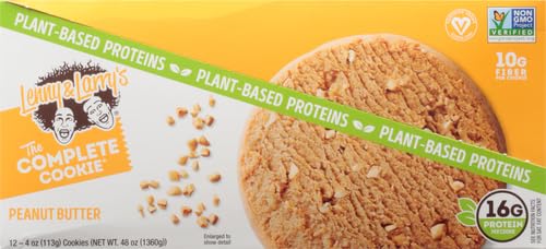 Lenny & Larry's The Complete Cookie, Peanut Butter, Soft Baked, 16g Plant Protein, Vegan, Non-GMO, 4 Ounce Cookie (Pack of 24)