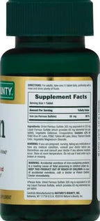 Nature’s Bounty Iron 65mg,325 mg Ferrous Sulfate,Cellular Energy Support,Promotes Normal Red Blood Cell Production,1 Serving Per Day,Gluten Free,100 Vegetarian Tablets,(Pack of 3)