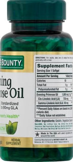 Nature's Bounty Primrose Oil 1000mg, Promotes Women's Health, Herbal Supplement, Gluten Free, Rapid Release,60 Softgels (Pack of 3)