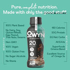 OWYN 100% Vegan Plant-Based Protein Shake, Cold Brew Coffee, 12 Pack, with 20g Plant Protein, Omega-3, Prebiotic supplements, Superfoods Greens Blend, Gluten-Free, Soy-Free, Non-GMO