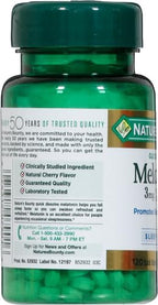 Nature's Bounty Melatonin, Promotes Relaxation & Sleep, 100% Drug Free Sleep Aid, 3 mg, 120 Quick Dissolve Tablets (Pack of 3)
