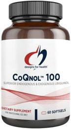 Designs for Health CoQnol 100mg - CoQ10 Ubiquinol with Superior Bioavailability + Exclusive Absorption Technology - Double CoenzymeQ10 Boost with GG - Heart, Healthy Aging + Cell Support (60 Softgels)