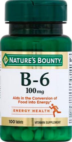 Nature's Bounty Vitamin B6 100mg Tablets - Supports Energy Metabolism & Nervous System Health, 100 Count (Pack of 3)