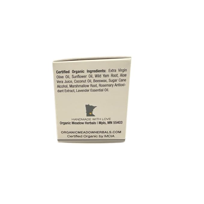 Organic Meadow Herbals Wild Yam Root Cream - USDA Certified Organic Balancing Cream for PMS & Menopause Relief - Estrogen & Progesterone-Free, Handmade, Woman-Owned & Operated Since 1994 (4 oz)