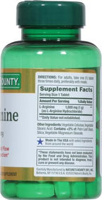 Nature's Bounty L-Arginine 1000mg for Supporting Blood Flow and Vascular Function – Non-GMO, Gluten Free, 50 Tablets (Pack of 3)