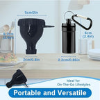 Protein Powder Container to Go Funnel with Aluminium Alloy Mini Pocket Pill Box and Carabiner Clip Supplement Funnel with Cap for Water Bottle Pre Workout Gym Mini Travel Funnels Shaker Cup