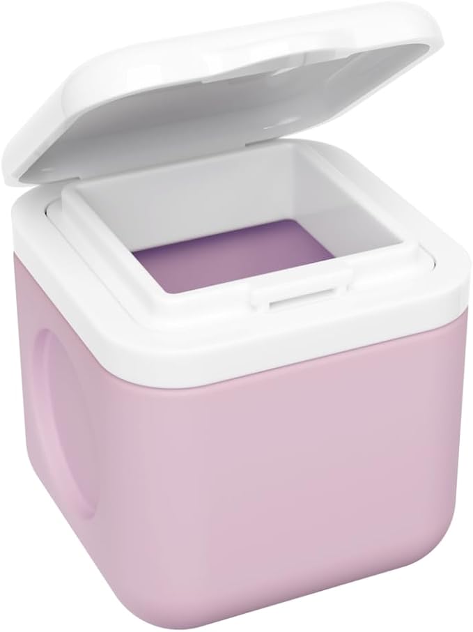 Equadose Magnetic Silicone Storage Container, Modular Supplement & Travel Organizer, Reusable Soft Silicone Vitamin Jar, Fridge-Mountable, Deep Capacity, Secure Flip Lids, Rose, BPA-Free