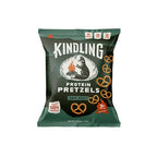 Kindling Protein Pretzels - Sea Salt | Protein-Packed Snack Size Bags | Kosher | 8-9g Protein Per Serving | No Artificial Flavors, Soy-Free | Lunches, Office Snacks, & On-the-Go | 16-Count (1.06oz Bags)