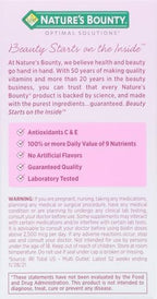 Nature's Bounty Optimal Solutions Hair, Skin & Nails Formula, with 3,000 mcg Biotin, 60 Count (Pack of 3)