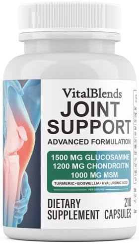 Glucosamine Chondroitin Turmeric Msm Boswellia - Joint Support Supplement for Relief 210 Tablets for Bones, Back, Knees, Hands (210 Capsules)