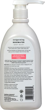 JASON Rosewater Invigorating Body Wash Women/Men, For a Gentle & Clean Feel, 30 Fluid Ounces (Pack of 2)