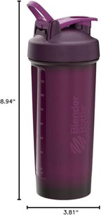 BlenderBottle Classic V2 Shaker Bottle Perfect for Protein Shakes and Pre Workout, 28-Ounce, Plum