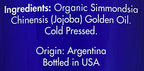 Organic, Jojoba Oil, for Skin, Hair, Face, Nails – 100% Pure, Jojoba Oil, Cold Pressed, Unrefined, by Zongle Therapeutics, 4 OZ