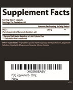 Research Labs Ultra High Purity 20mg PQQ Capsules, 120 Capsules. Pure, Concentrated High Bioavailability. Pyrroloquinoline Quinone Supplement ATP Energy, Heart, Cognitive Support Nootropic