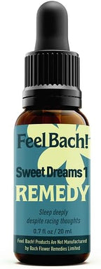 Feel Bach! Sweet Dreams #1 Remedy - Natural Homeopathic Flower Essences for Racing Thoughts, Emotional Fatigue, Promotes Deep Sleep, Vegan, Gluten & Sugar-Free, Non-Habit Forming, 20ml (0.7 fl oz)