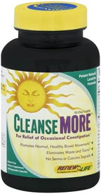 Renew Life Detox Cleanse More,Reduces Bloating and Restores Regularity,Overnight Constipation Relief,Soy,Dairy and Gluten-Free,100 Capsules,(Pack of 2)
