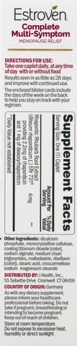 Estroven Complete Multi-Symptom Menopause Supplement for Women,28 Ct.,Clinically Proven Ingredient Provide Menopause Relief & Night Sweats & Hot Flash Relief* Drug-Free-& Non-GMO,(Pack of 2)