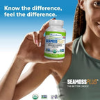 Power By Naturals Sea Moss Plus – USDA Organic Irish Sea Moss Capsules with Bladderwrack & Burdock Root – Immune Support for Adults – Vegan, Non-GMO, Gluten-Free – 60 Capsules (1-Month Supply)