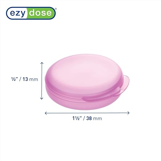 Ezy Dose Daily Round, Portable On-The-Go, Pill Box, Organizer and Vitamin Containers, Snap Shut Lids, Perfect for Traveling, Colors May Vary, 8 Pack