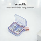 Small Stylish Pill Case, Compact Vitamin Box, Portable Travel Pill Dispenser, 4 Compartments Medications & Supplements Organizer (White)
