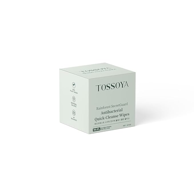 Tossoya™ Gentle Intimate Wipes - pH Balanced Feminine Cleansing Wipes for Sensitive Skin - Quick-Dry & Refreshing Daily Care - Individually Wrapped - Plant-Based Formula -10 Count (Pack of 1)