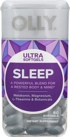 OLLY Ultra Strength Sleep Softgels, 10mg Melatonin, L-Theanine, Chamomile, Magnesium, Lemon Balm, Supports Deep Restful Sleep, Nighttime Sleep Aid, Non Habit-Forming - 60 Count (Pack of 2)