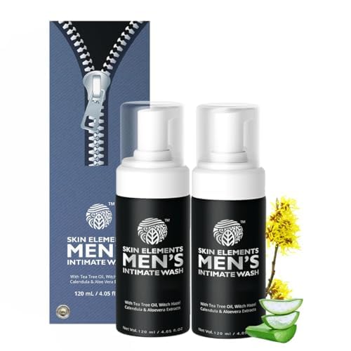 Skin Elements Intimate Wash for Men with Tea Tree Oil | pH Balanced Foaming Hygiene Wash | Control Bad Odor & Unwanted Sweat | Refreshes Intimate Area | 240 ml | Pack of 2