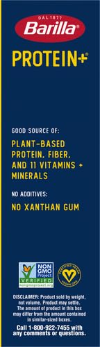 Barilla Protein+ (Plus) Penne Pasta,14.5 Ounce - plant based - Made from Lentils,Chickpeas & Peas - Non-GMO,Kosher Certified,(Pack of 4)