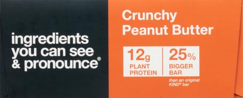 KIND Protein Snack Bar, Crunchy Peanut Butter, Healthy Snacks, Gluten Free, 12g Plant Protein, 12 Count (Pack of 2)