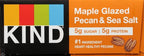 KIND Nut Bars,Maple Glazed Pecan & Sea Salt,Healthy Snacks,Gluten Free,Low Sugar,5g Protein,(Pack of 24)